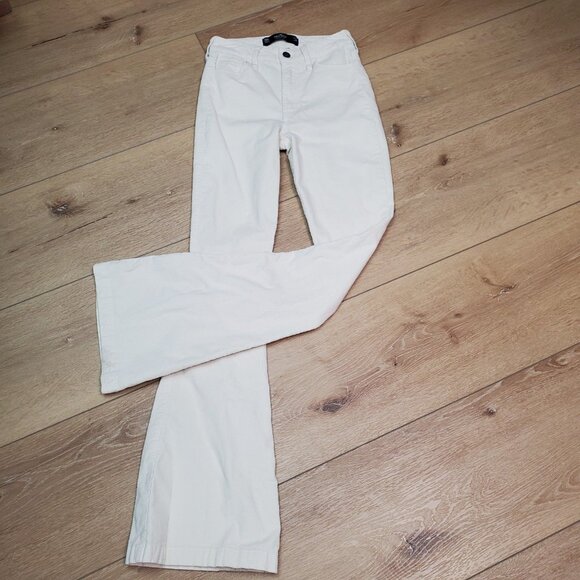 Hollister Corduroy Pants Womens 00S 21x3 Beige Ultra High-Rise Flare Bell Bottom - Picture 10 of 10